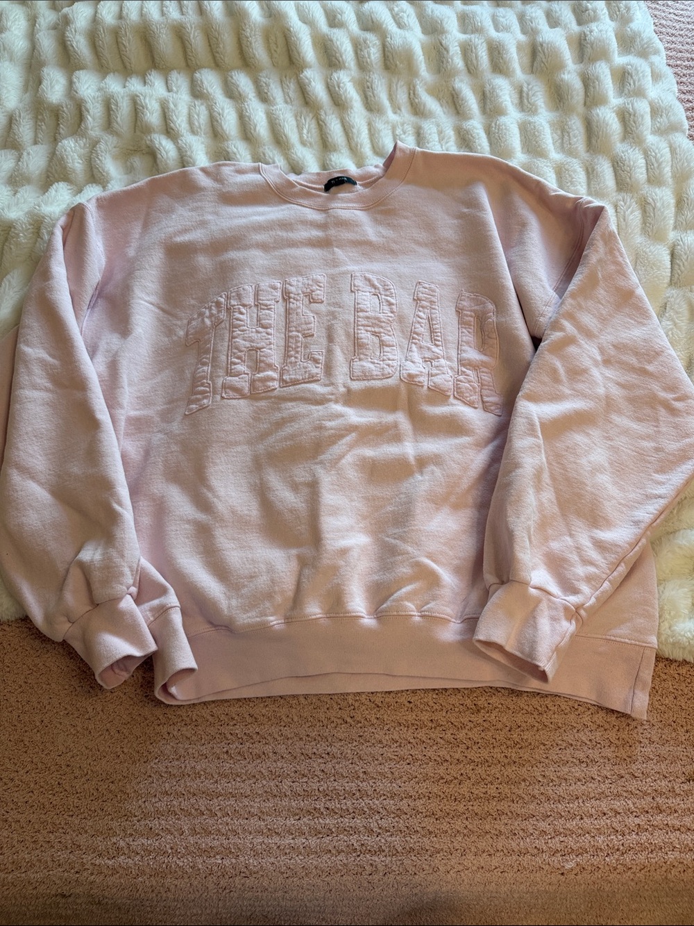 Light Pink Embroidered Crewneck Sweatshirt - The Bar XL